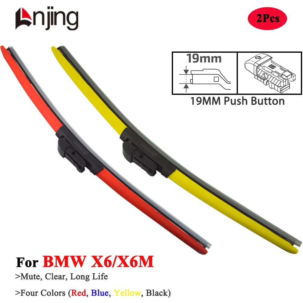 

LNJING Colorful Wiper Blade For BMW X6 X6M M50d E71 F16 G06 F86 F96 2007 2010 2014 2016 2019 2020 2022 2023 2024 Car Accessories