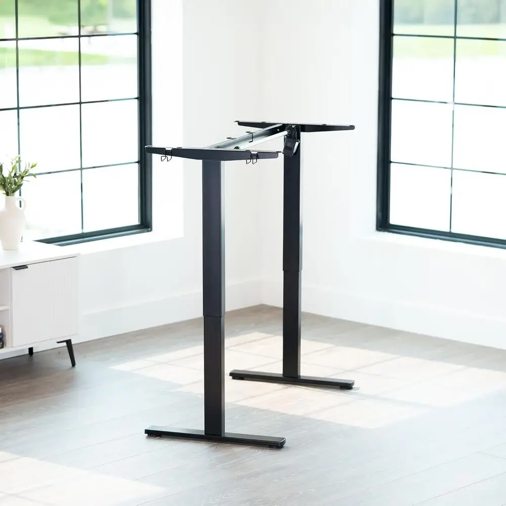 Electric Height Adjustable Stand Up Desk, 220 lbs Capacity, Brushed Motor, Memory Controller, Black