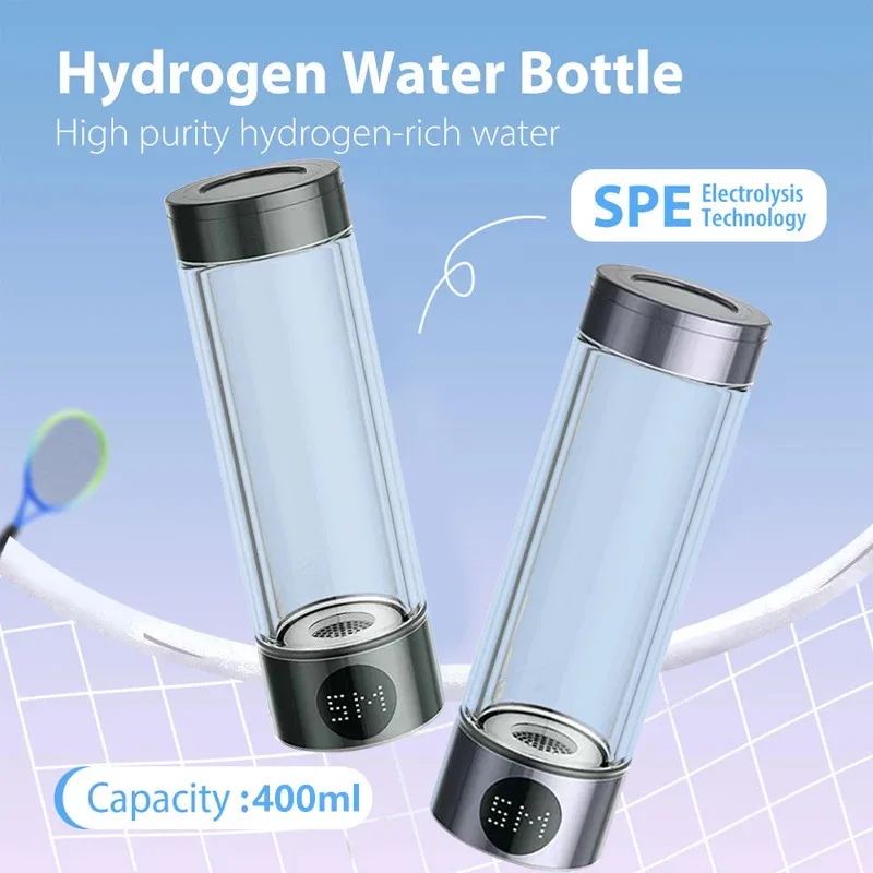 Portable Hydrogen Infused Water Generators Platinum Coating Ion Membrane Hydrogen Water Cup 2000ppb Hydrogen Water Bottle