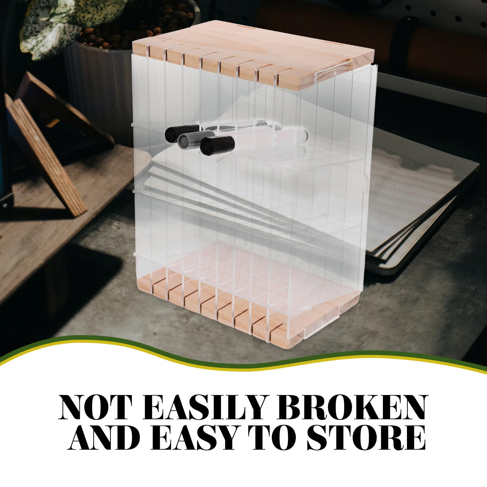 

Acrylic Pen Holder Desk Organizer Multi-layer Transparent Storage Rack for Markers Stationery Compartment Pen Desktop Office