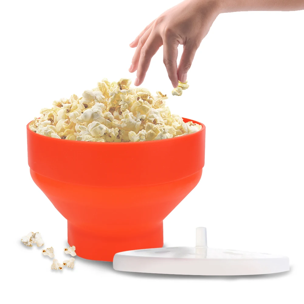 

Microwave Popcorn Bowl Bucket Popcorn Maker DIY High Quality Kitchen Easy Tools Chips Fruit Dish Silicone Foldable