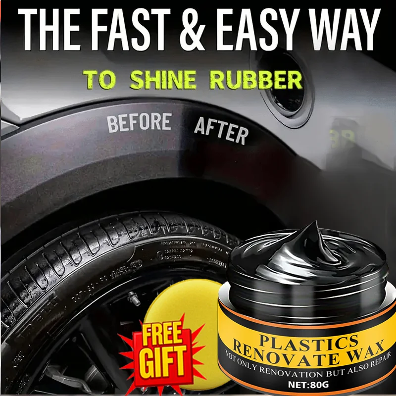 NEW!! Wheel Hub Gloss Repair Agent-all-round Plastic Rubber Repair Fluid, Nanotechnology-enhanced Black Decorative Wax, Suitable