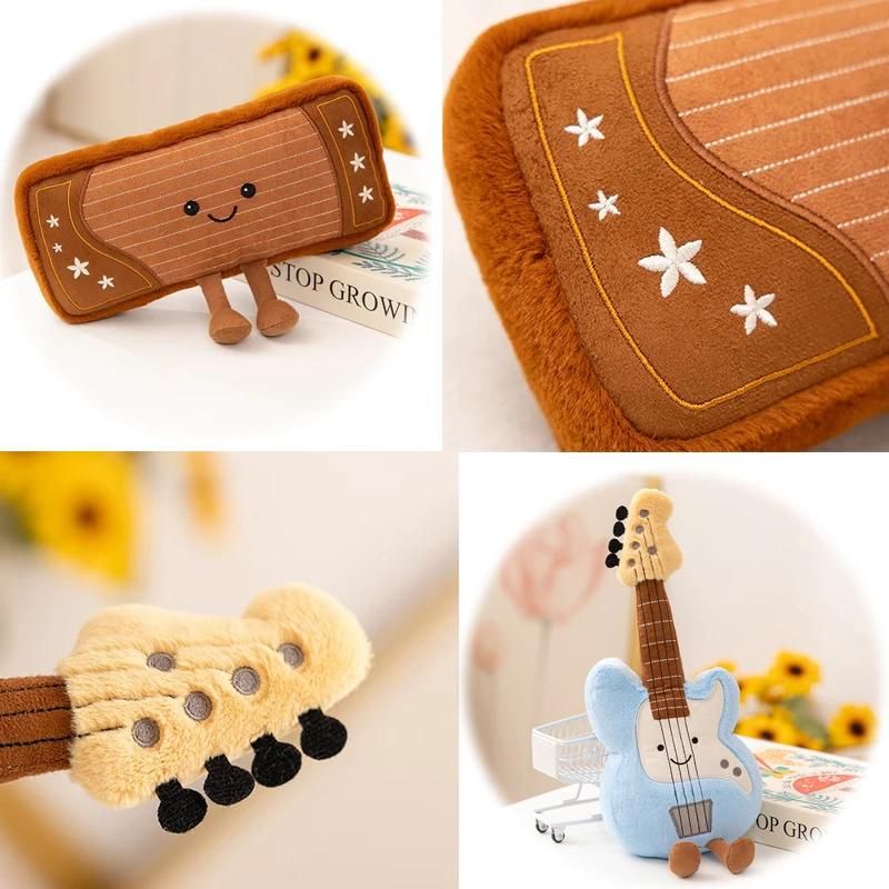 حزمة هدايا فريدة من نوعها: ألعاب قطيفة للآلات الموسيقية (بيانو/Guzheng/ZhongRuan/Bass/Sax) للأطفال والأصدقاء وأفراد الأسرة.