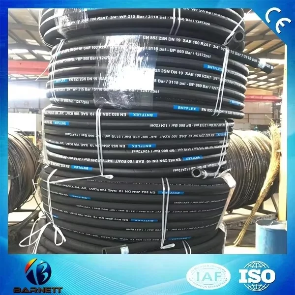 

100 meters 1/4 inch R2 two steel wire braided hydraulic rubber hose