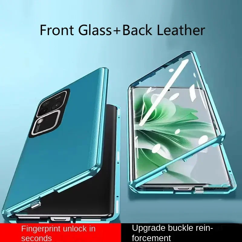 

360° Full Body Leather Phone Case for Vivo V27 Pro V29 Lite V30 V40 Ultrathin Leather Cover with Camera Lens Protector