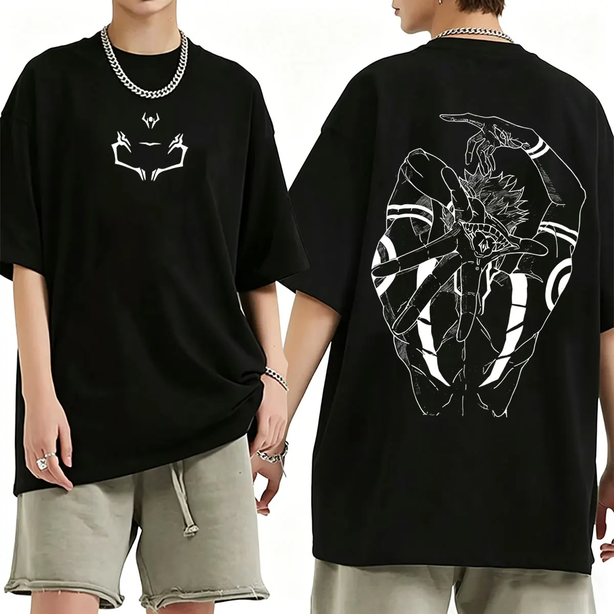 

Anime Jujutsu Kaisen Itadori Yuji Ryomen Sukuna T-shirt Men Women Casual Oversized Crewneck T Shirts Male Manga Harajuku Clothes
