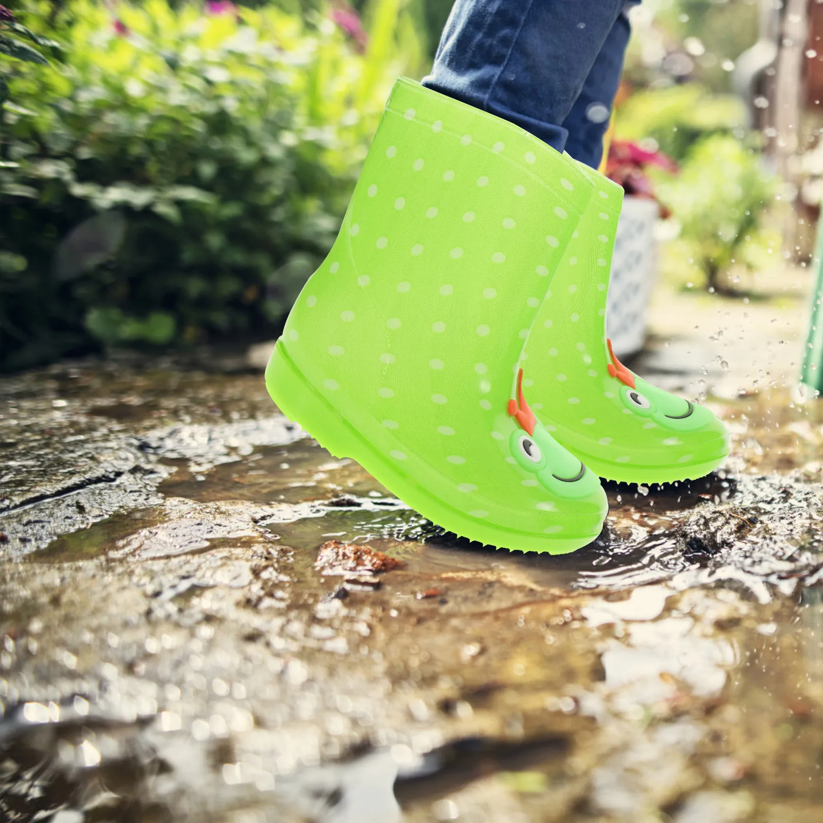 Cartoon Kids Rain Boots Waterproof Outdoor Children Shoes Halloween Christmas New Year Boy Rain Boots Girl Rain Boot Cute
