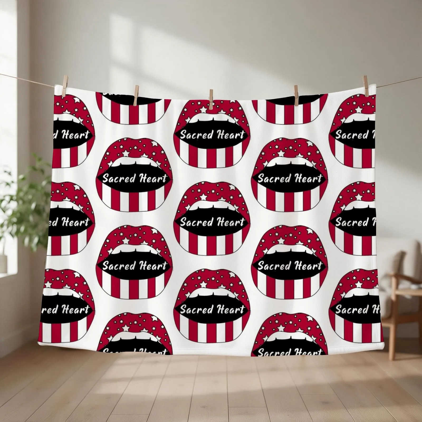 Sacred Heart Lips! Throw Blanket Multi-Purpose Plush Summer Beddings anime Blankets