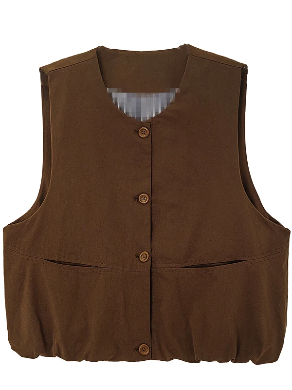 

Cotton Outerwear Vest Brand 2025 Spring Autumn Loose Svel Inner Plaid Open Cardigan Sle Women's Faion Vest