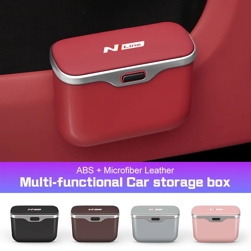 مقاوم للماء سلة المهملات سيارة لشركة هيونداي Nline Genesis G80 GV70 GV80 GV60 G70 G90 I40 I30 i20 صندوق تخزين سلة المهملات متعددة الوظائف #1