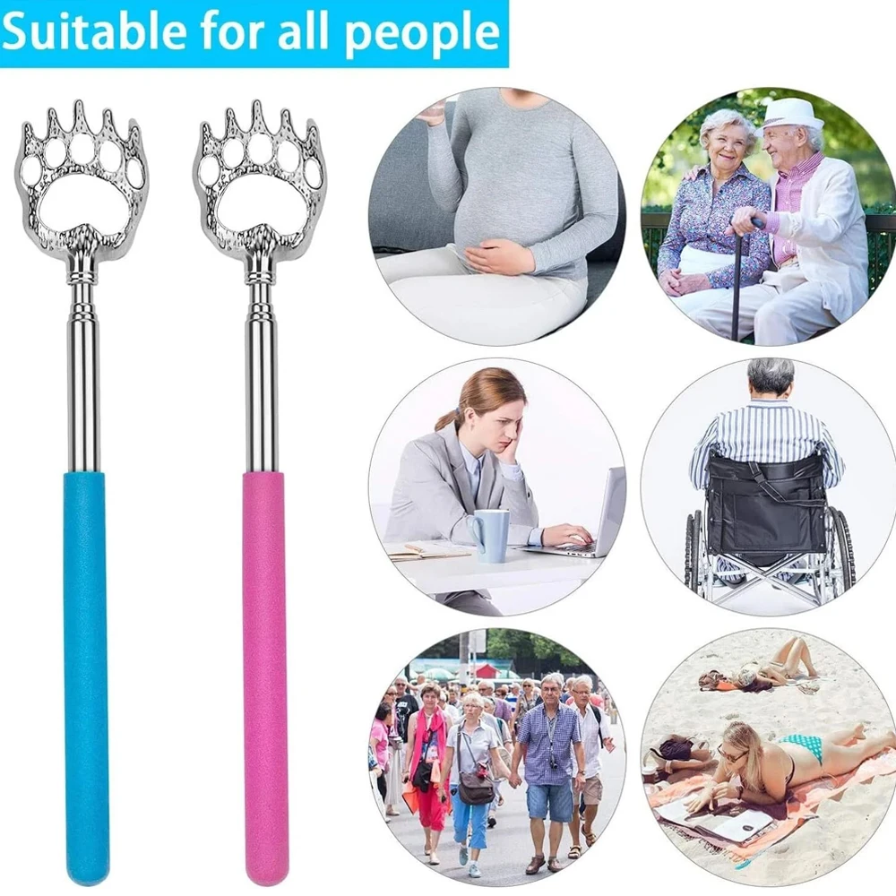 3PCS Back Scratcher Telescopic Bear Claw Scratching Back Scratcher Massager Rotate Telescoping Itch Health Products Hackle