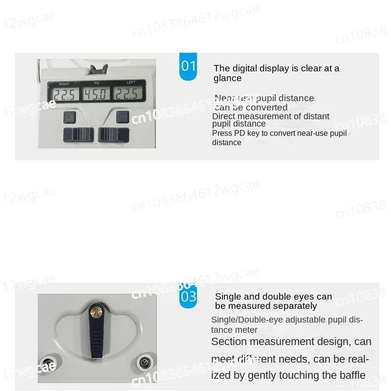 830C Automatic Eye PD Meter Pupil Optical Digital Pupillometer LED Target Light Inner Distance Meter 0.5mm Accuracy