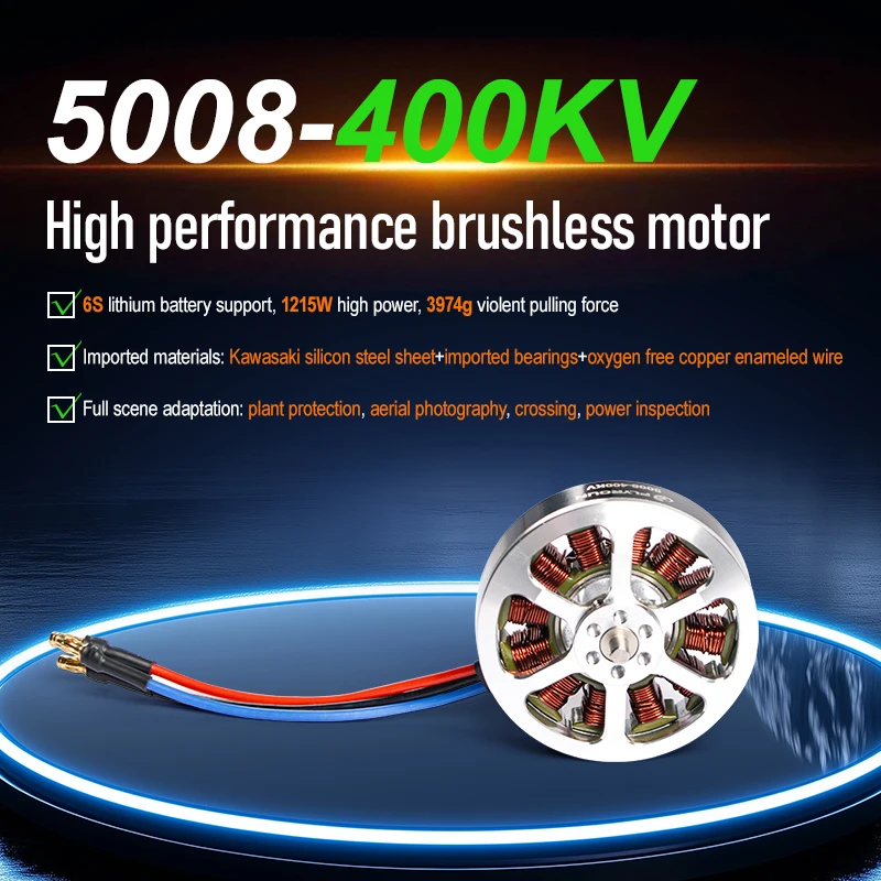 

Бесколлекторный двигатель 5008 340KV/400KV с высоким крутящим моментом для радиоуправляемых самолетов и FPV-дронов, совместимый с LiPo 6S-12S