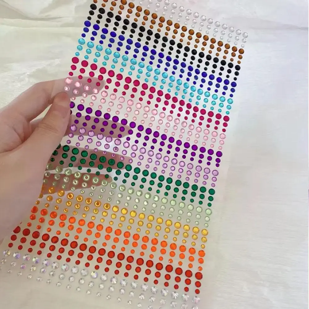 1/3/5 Sheets Rainbow Face Glittle Gem Stickers Stick-On Facial Tattoo Lip Eye Rhinestone Jewels 3/4/5mm Mix Wedding Party