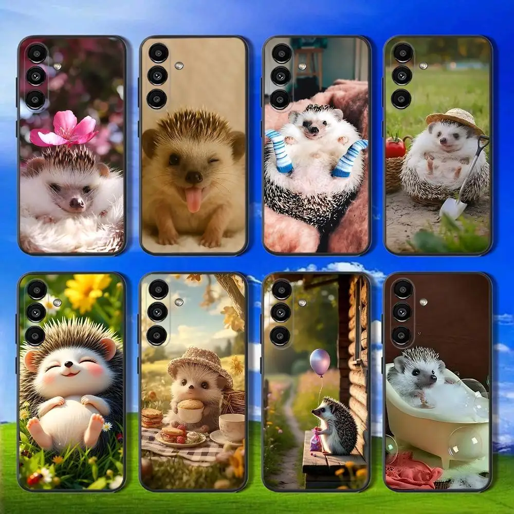 

Phone Case For Samsung Galaxy A13,A21s,A22,A31,A32,A52,A53,A71,A80,Cute Animal Hedgehog Soft Black Shell
