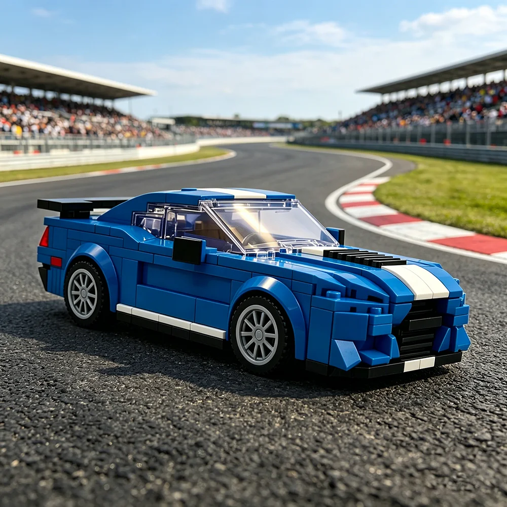 

Blue White 3D Car Model Blocks, Immersive DIY Building Toy, Develops Spatial Imagination Patience Focus STEM Educational