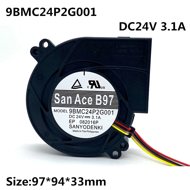 

Original for Sanyo 9cm 9BMC24P2G001 DC24V 3.1A 97*33mm super air volume turbo blower cooling fan