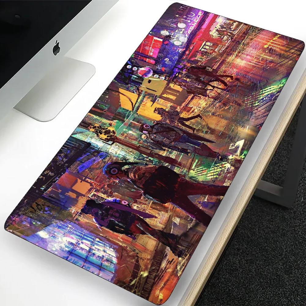 Anime Neon City Grande Gaming Mouse Pad, Computador Mousepad, PC Gamer, Tapete do rato do portátil, Escritório Mausepad, XXL Mat Teclado