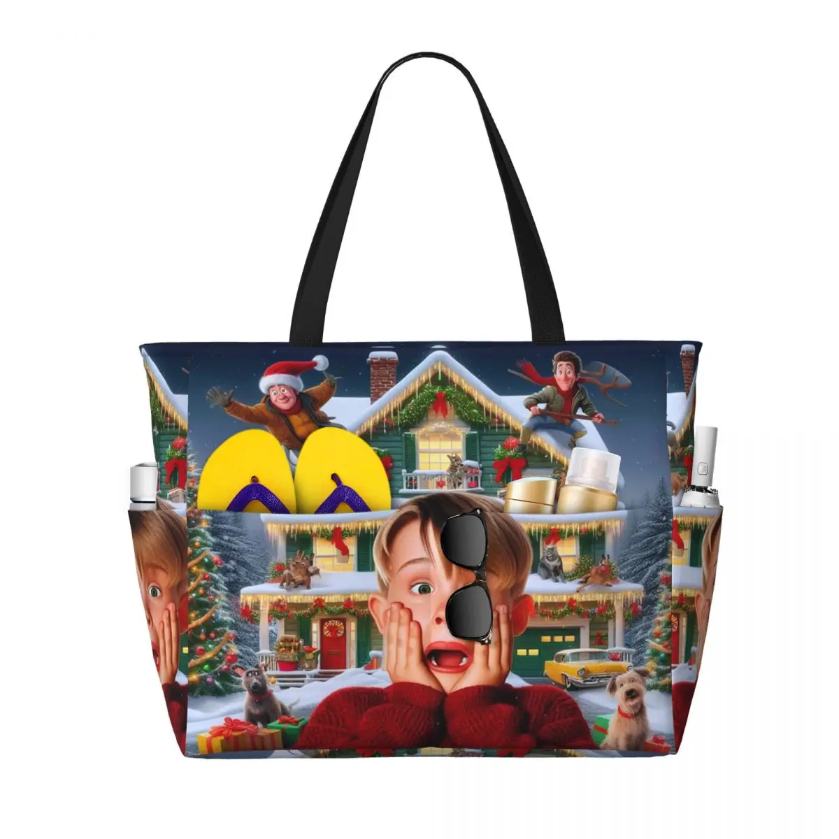 

Home - Comedy Film Home Alone Funny Beach Tote Bag Sport Gym Yoga Duffle Large Tote Bag Women Travel Bag Fitness bag