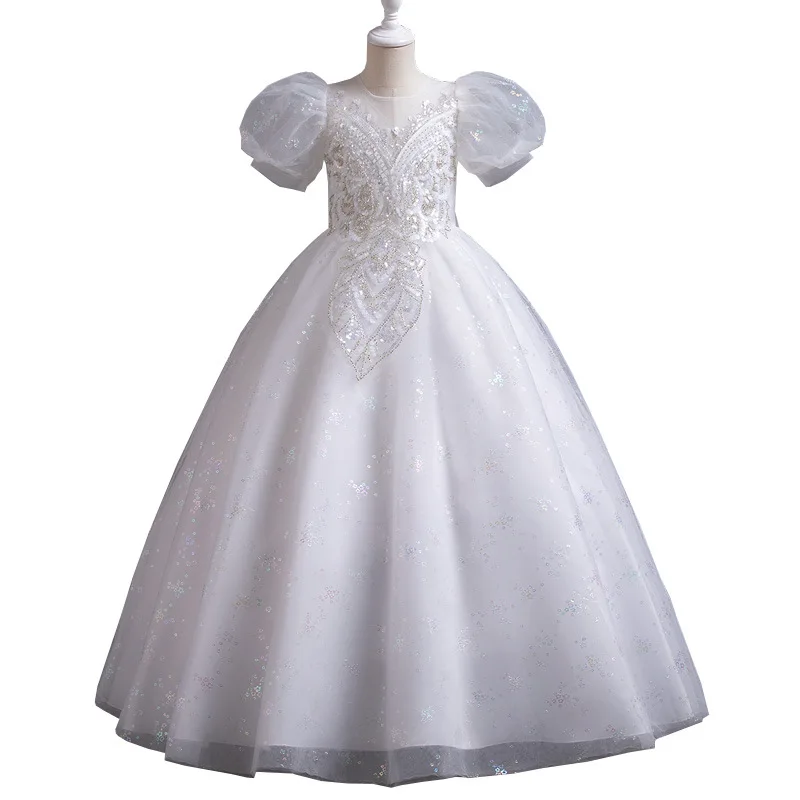 Vestido de tutú de alta gama para niñas, vestido de novia, vestido de princesa para niños, vestidos de espectáculo, novedad de 2024