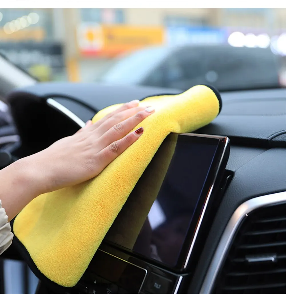 10PCS Car Wash High End Microfiber Towel Car Cleaning Drying Cloth Hemming Car Care Cloth Detailing Wash Towel