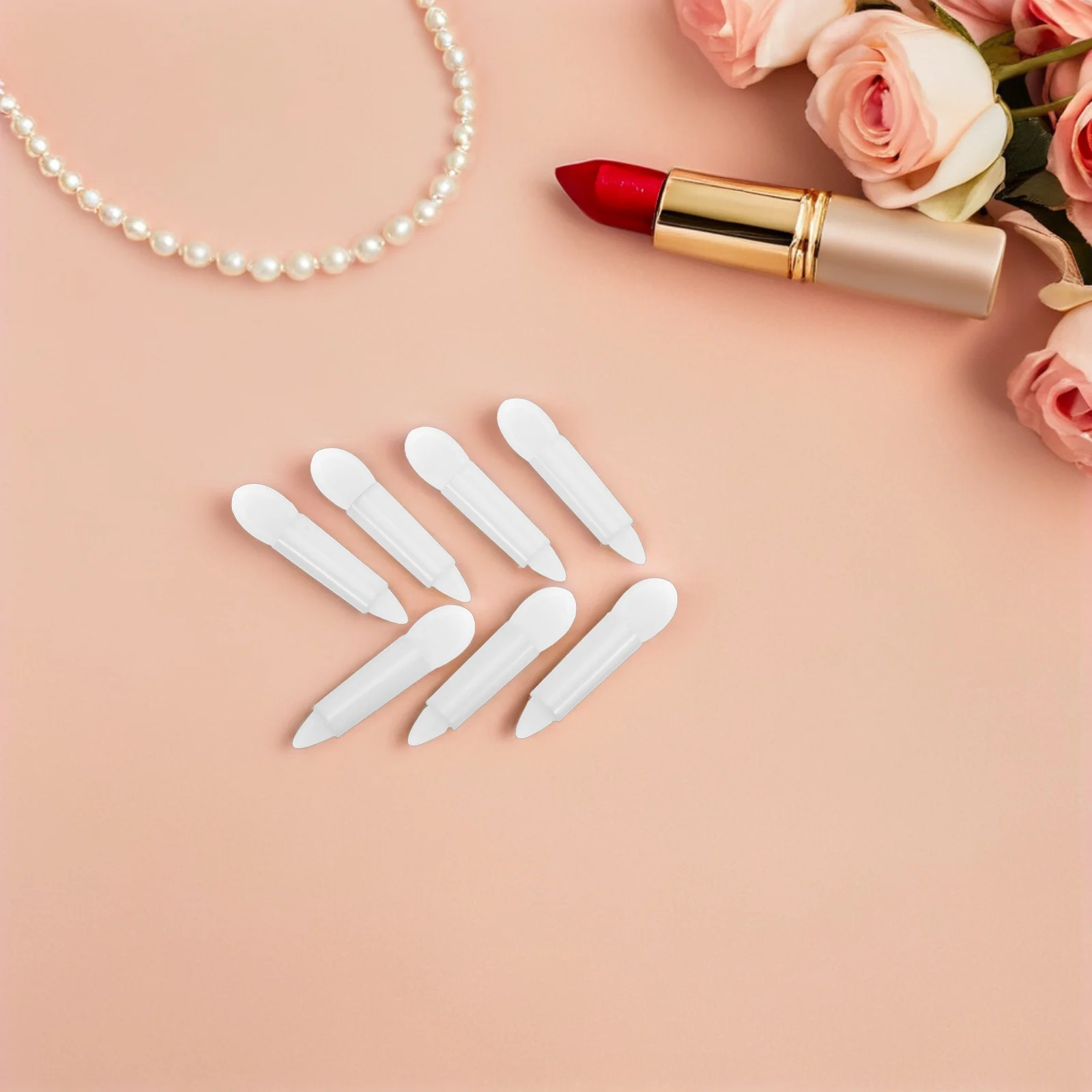 

50Pcs Silicone Makeup Brushes Dual End Lip Eyeshadow Applicator Glitter Enhancement Portable Lightweight Reusable Tools