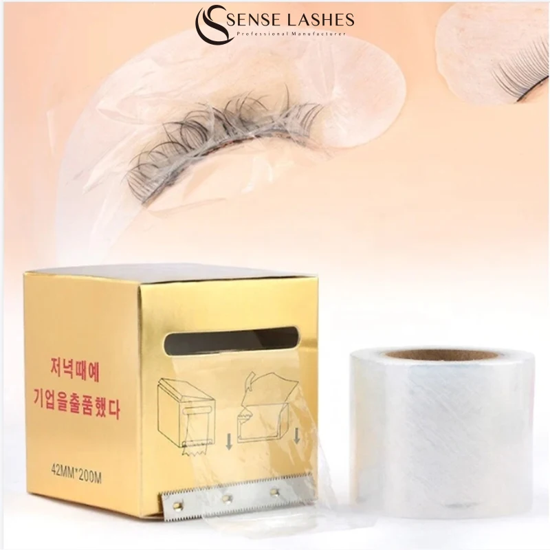 SenseLashes Remove Eyelash Extentions Preservative Film Plastic Wrap With Cutting Blade No Skin Irritation Makeup Tool Wholesale