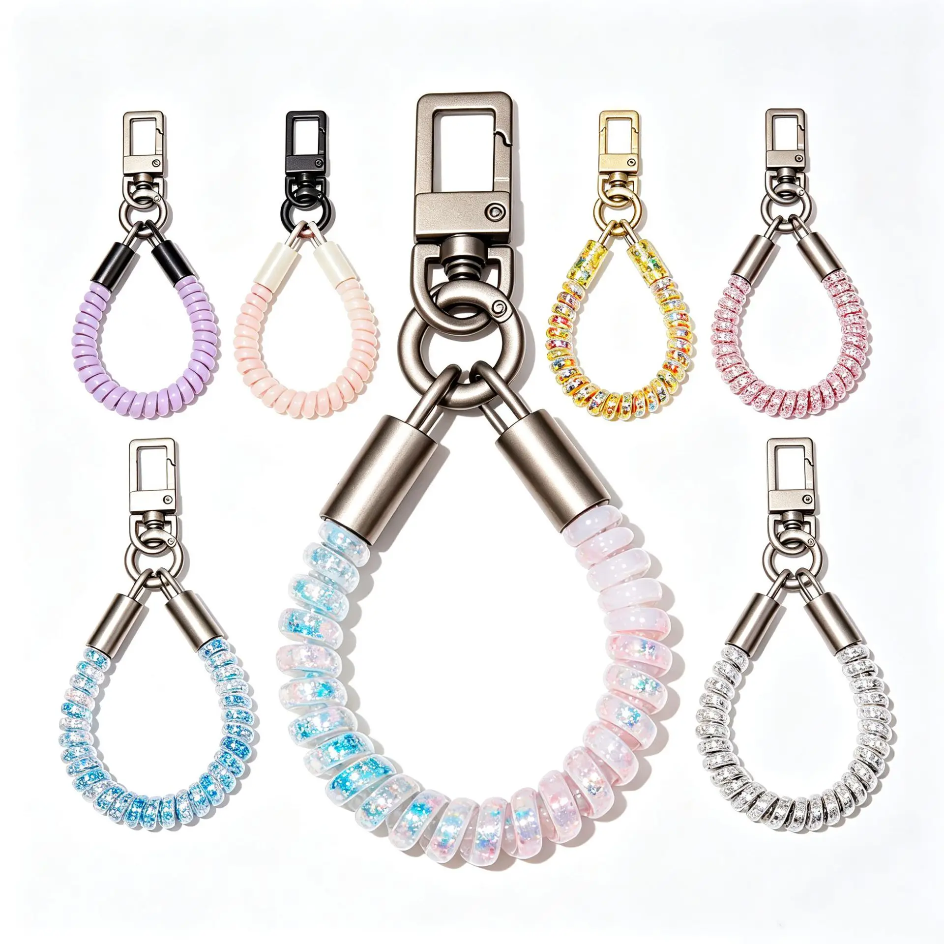 Lovely Telephone Line Keychains Trendy Telephone Wire Keyring Car Key Trinkets Accessories Souvenir Gifts