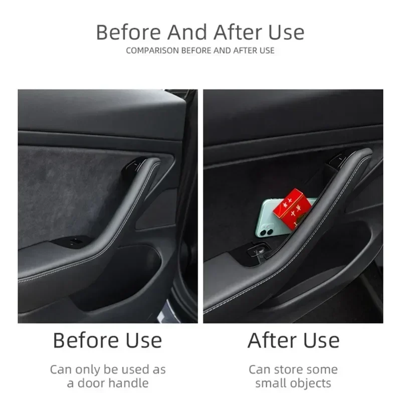 Door Handle Side Storage for Tesla Model 3 Y 2019-2023 Auto Armrest Box Tray Organizer Container Hidden Holder Car Accessories