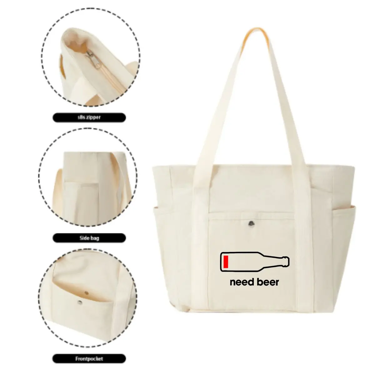 Beer Need Fuels Relax Time Multi-Pocket Bag – Fits Phones,  Keys & Makeup Easily