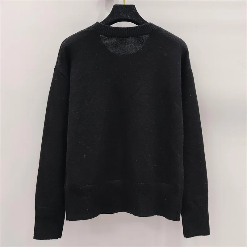 Women\'s sweater New high-quality cashmere blended round neck pullover for autumn 2024 Elastic slim fit long sleeved top knitwear