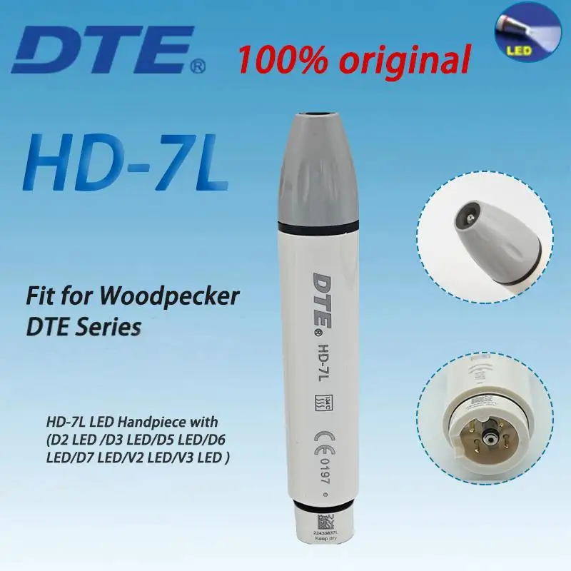Woodpecker DTE HD-7L HD-7H Ultrasonic Dental Scaler Handpiece with LED Light for Dental Cleaning