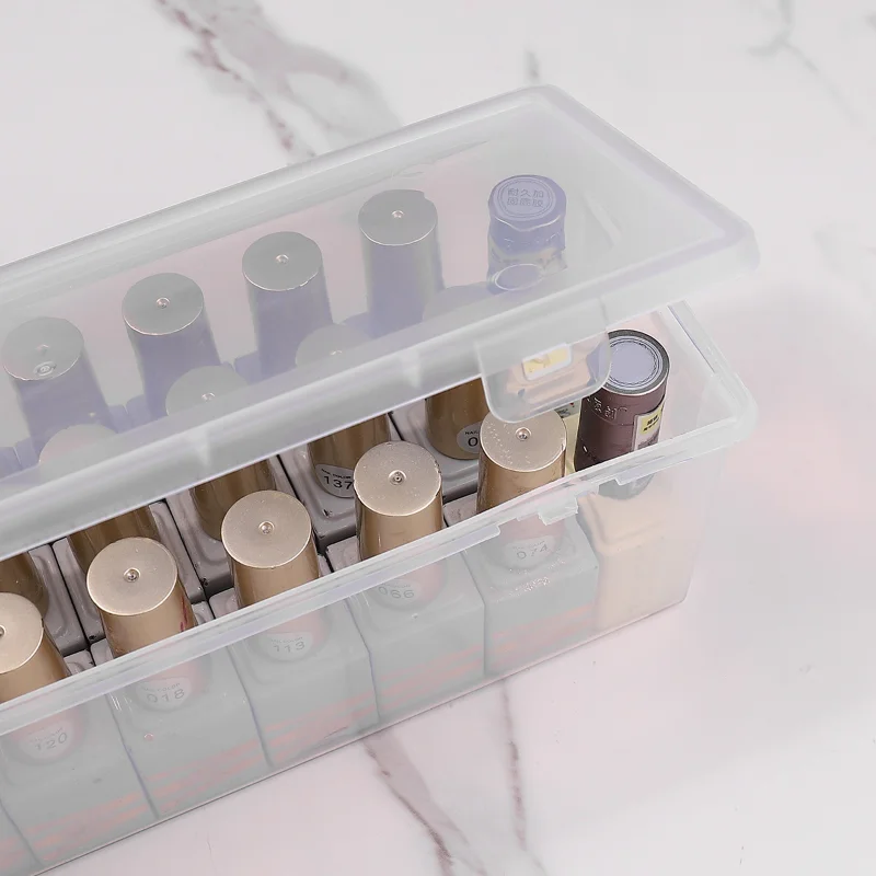 مسمار البولندية مسمار الغراء صندوق تخزين حامل حاوية شفافة صندوق فارغ تنظيم حالة ارتداء مسمار أدوات الرسم التخزين