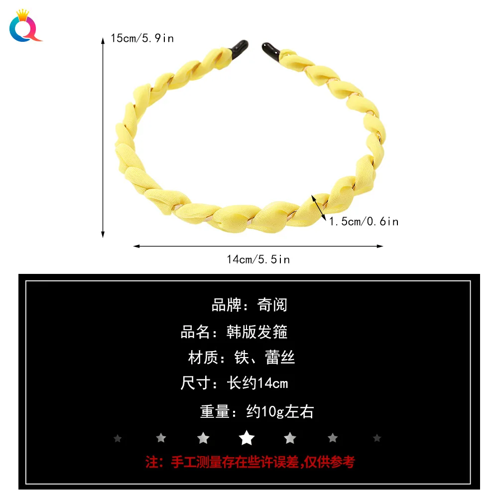 

1pc Ethereal Organza Headband Candy Color Thin Korean Hair Hoop with Metal Wire for Women Daily Wear Sweet Girl