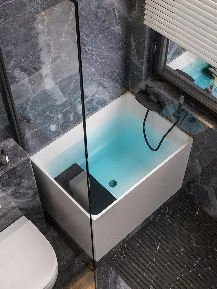 FG10Acrylic Mini Deep Bubble Small Apartment Bathtub Household Adult Square Small Bathtub