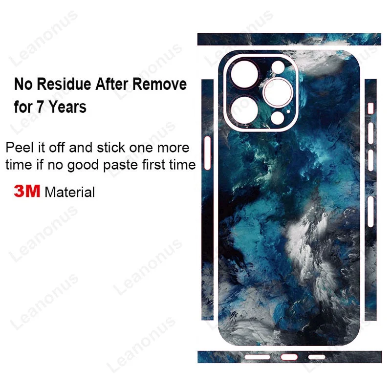 Dazzling Decal Skin for iPhone 14 13 15 12 11 Pro XS Max XR Colorful Back Screen Protector Film Cover Wrap Change Color Sticker