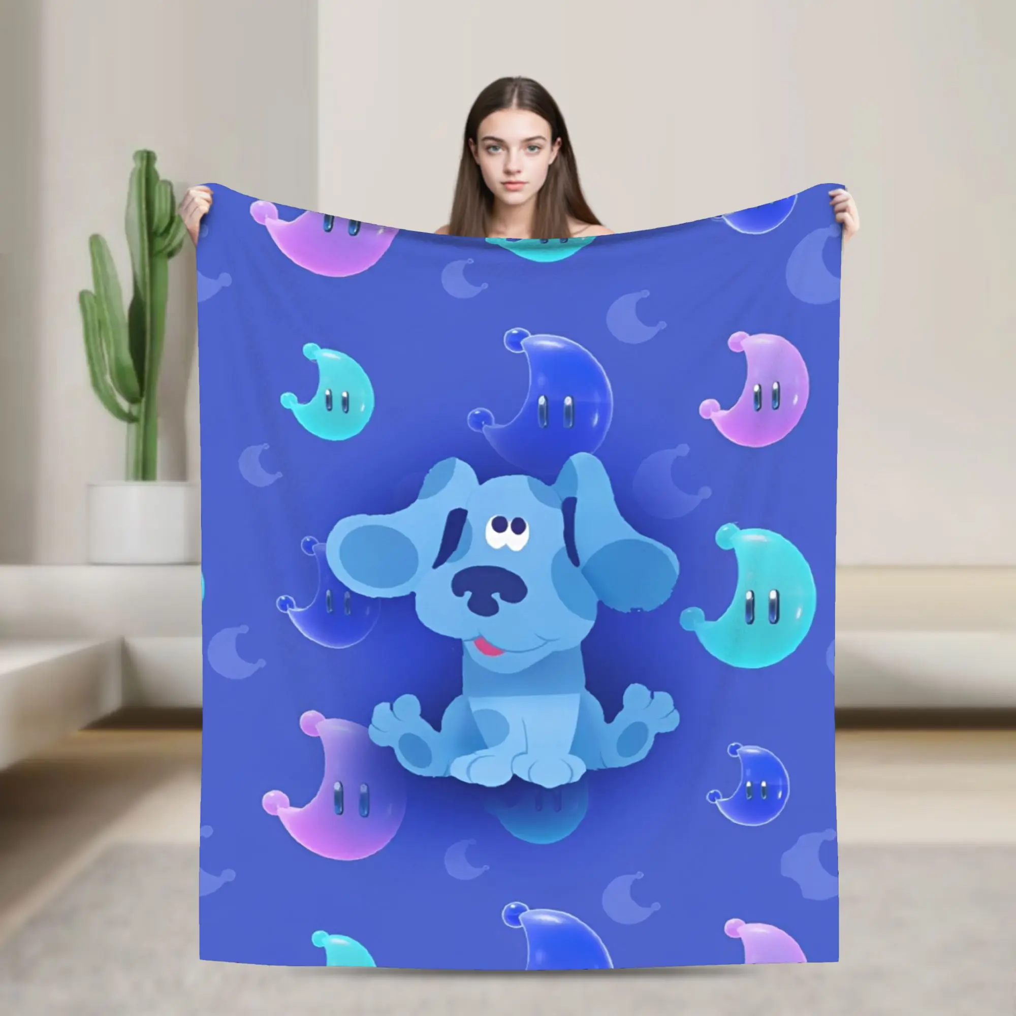 

BlueClue cartoon Gift Blanket For Men Women Super Soft Cozy Throw Blankets for Living Room 50x60 Inches Multi-size