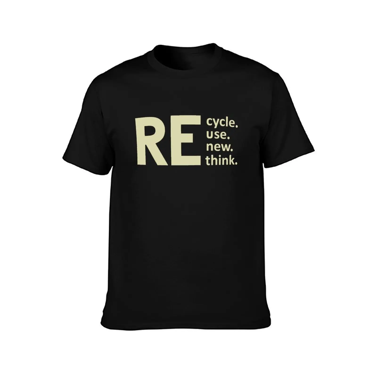 recycle reuse renew rethink (Green) T-Shirt Soft Lightweight Cotton T-Shirt