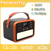 Newsmy N150 Portable power supply 153.6Wh LiFePO4 Battery 200W Peak 400W Back-up Battery Solar charging mobile power supply