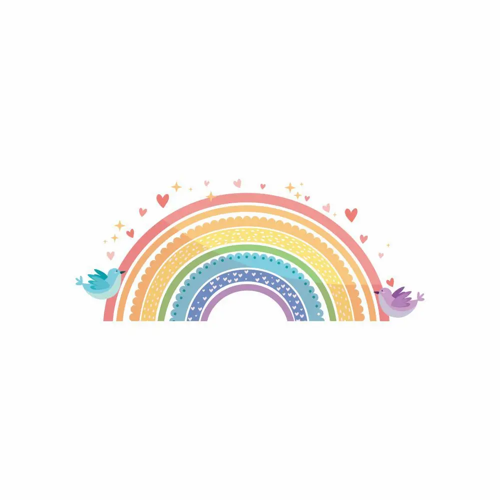 Colorful Rainbow Bird Love Wall Stickers for Children's Room  Kids Baby Nursery Room Decor Removable Wall Decals Home Decoration - view 6