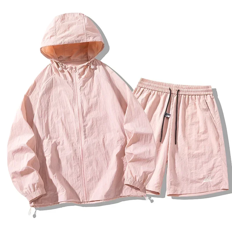Ice Silk Outdoor Sun Protection Clothing Set Hat Thin Breathable Quick Dry for Men and Women Summer Climbing Camping Traveling view 4
