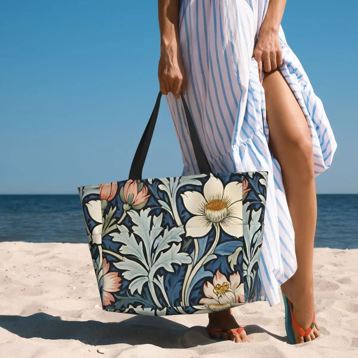 Sac fourre-tout de plage encadré William Morris Botanical Bliss, grand sac de sport, de gym, de yoga, sac de voyage pour femme, sac de fitness
