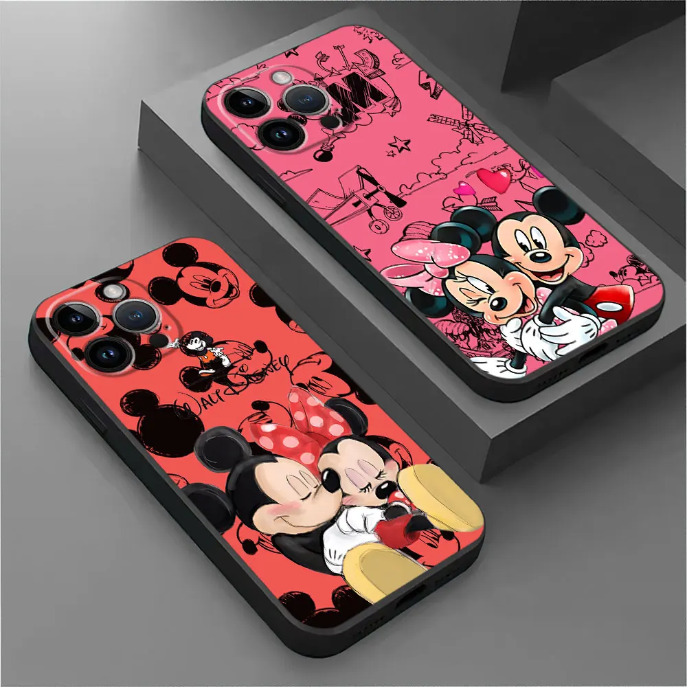 Mickey Minnie Kiss Love Case for Google Pixel 7 Pro 8 Pro 6a 6 Pro 7a 8a Bumper Luxury Black Soft Cover