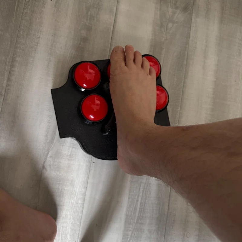 Big Button Foot Pedal Keyboard Custom 3D Printed Shell Single Legged Gaming 6keys Keyboard Button Support Customization DIY Y2K