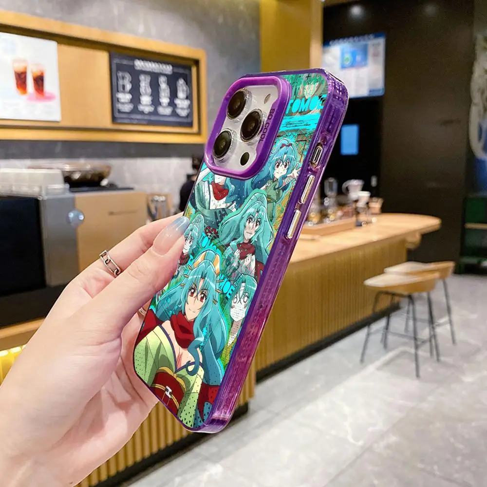 츠키미치 토모에 아이폰 17 16 15 14 13 12 11 X XR XS 8 7 에어 프로 맥스 플러스 퍼플 반투명 케이스