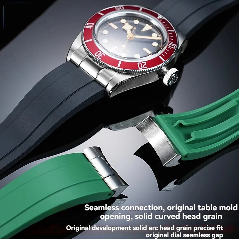 Correa de reloj de goma de silicona resistente al agua de 20mm, 21mm y 22mm para Tudor M79030N M79360 M79363, correa de reloj con articulación curva, correa modificada para hombre