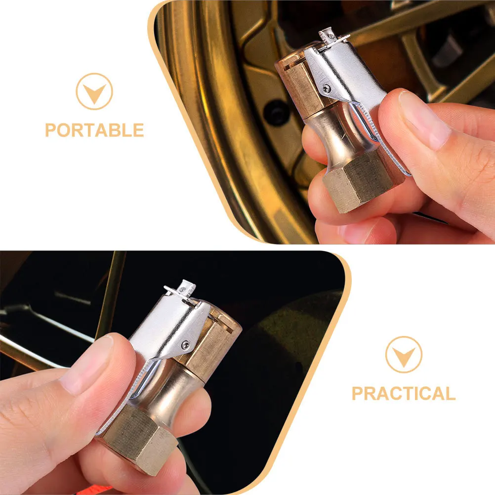 

Universal Tire Air Chuck with Clip Locking Inflator Nozzle Corrosion Resistant Strong Hold Smooth Depress Function for Car Truck