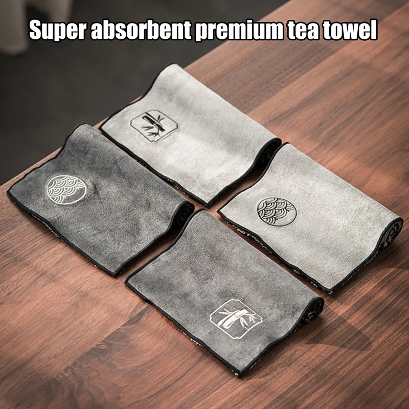 1Pc Water Absorption Cotton Linen Tea Towel Thickened Zen Teaware Cloth Rag Pad For Tea Coffee Table Mat Kitchen Decor