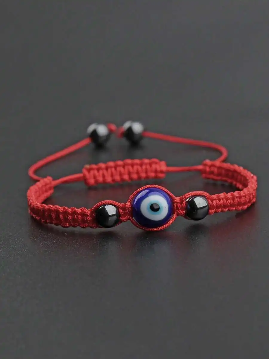 Pulsera de Cuerda con Detalle de Ojo Turco Boho, Moderna y Popular, para Hombre, para Uso Diario, como Regalo de Joyería