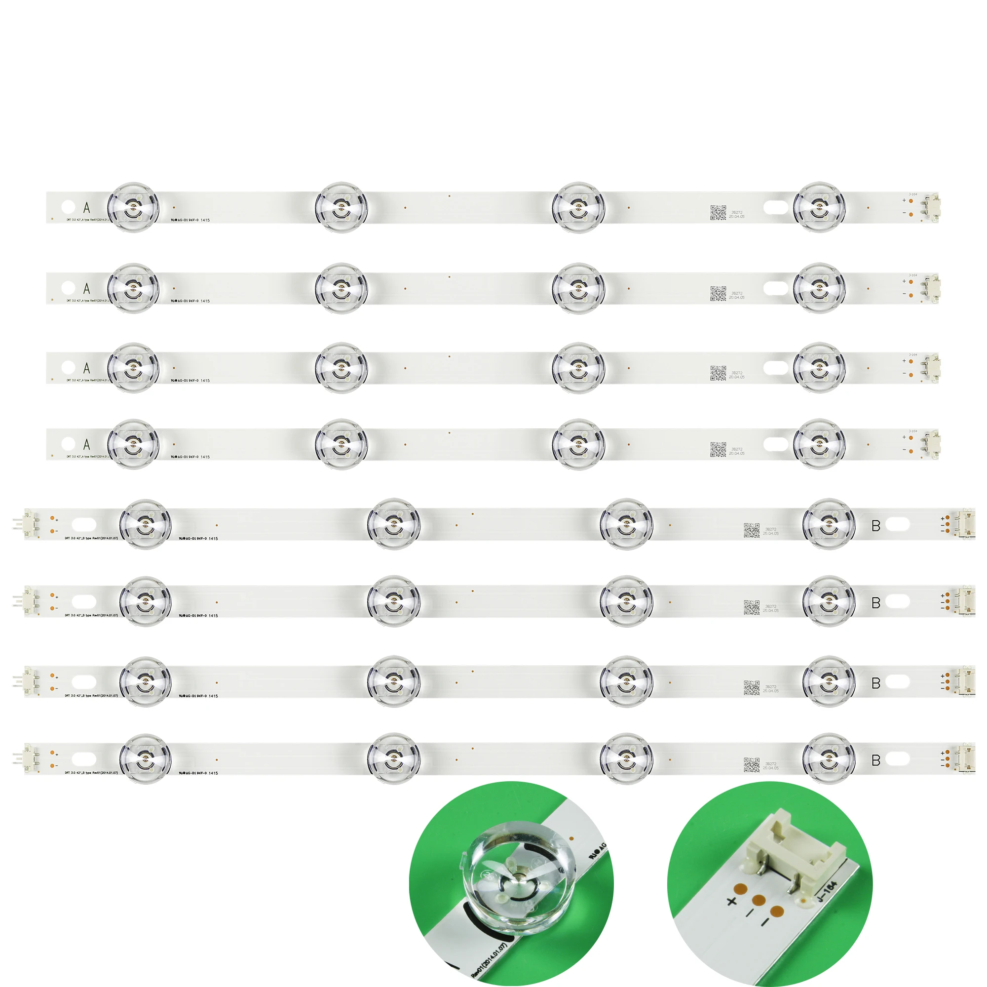 New 8pcs/set LED strip for LiG LC420DUE 42LB560 INNOTEK DRT 3.0 42inch A B 6916L-1710B 6916L-1709B 42lb588v 42LB572U